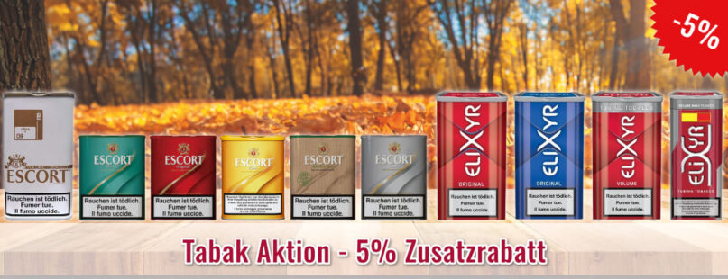 Tabak Aktion - 5% Zusatzrabatt