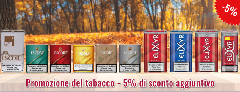 Promozione del tabacco - 5% di sconto aggiuntivo