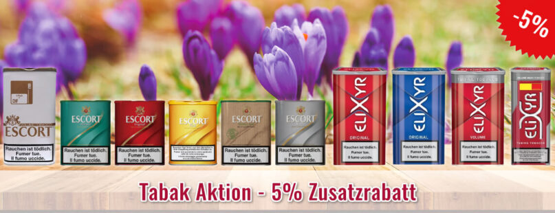 Tabak Aktion - 5% Zusatzrabatt