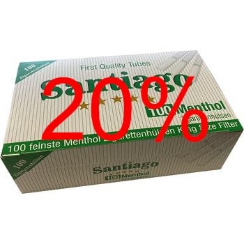 Santiago Menthol Filterhülsen 20 x 5 x 100 Stk