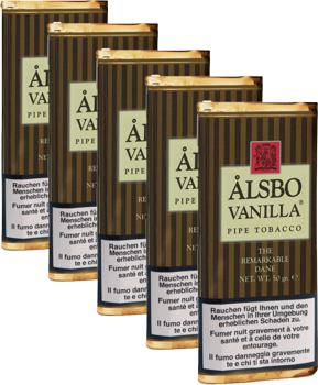 Alsbo Vanilla Pfeifentabak Beutel, 5 x 50 g - Tabac-Trends