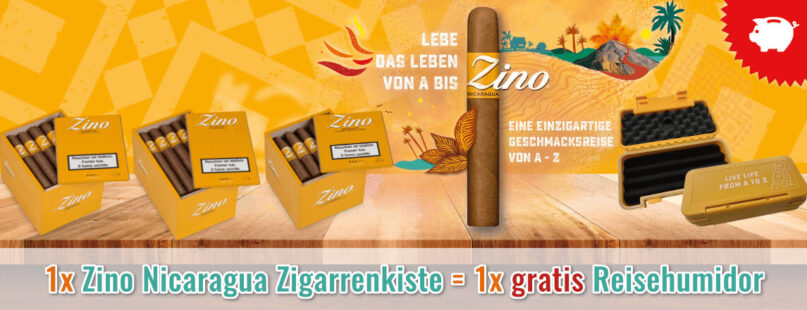 1x Zino Nicaragua Zigarrenkiste = 1x gratis Reisehumidor