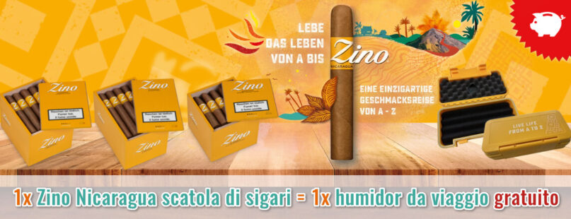 1x Zino Nicaragua scatola di sigari = 1x humidor da viaggio gratuito