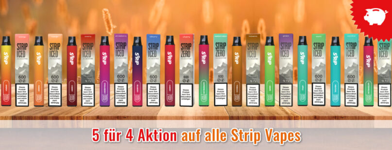 5 für 4 Aktion auf alle Strip Vapes