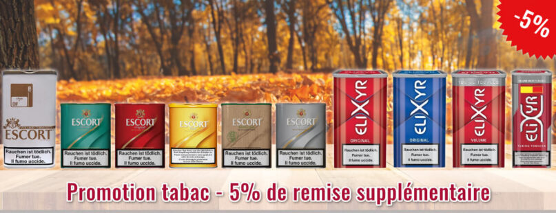 Promotion tabac - 5% de remise supplémentaire